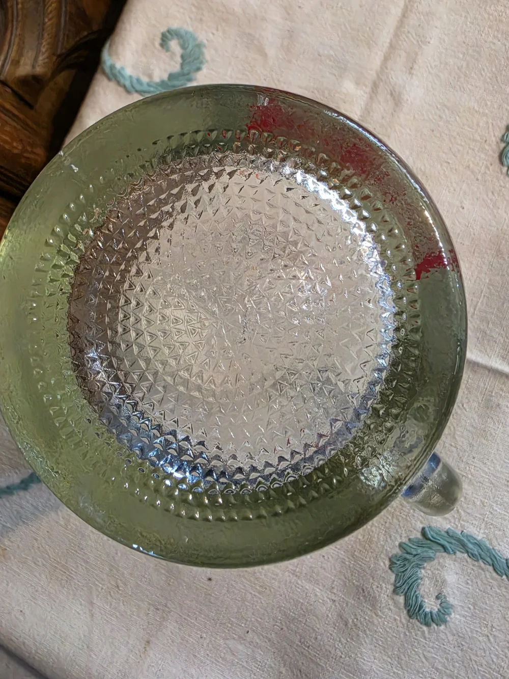 vintage Budweiser glass beer pitcher With iconic red bowtie logo